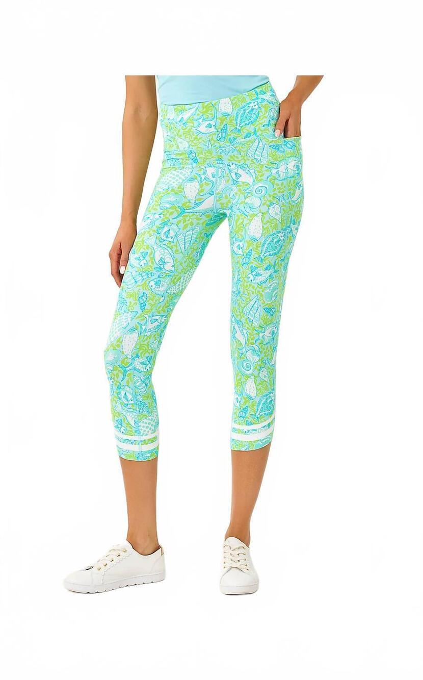 NEW LILLY PULITZER upf 50+ luxletic weekender high rise crop leggings in day dre